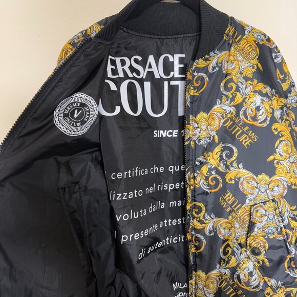 Versace Jeans Couture Jacket Barocco Reversible Bomber Jacket Printed coat - Picture 6 of 13